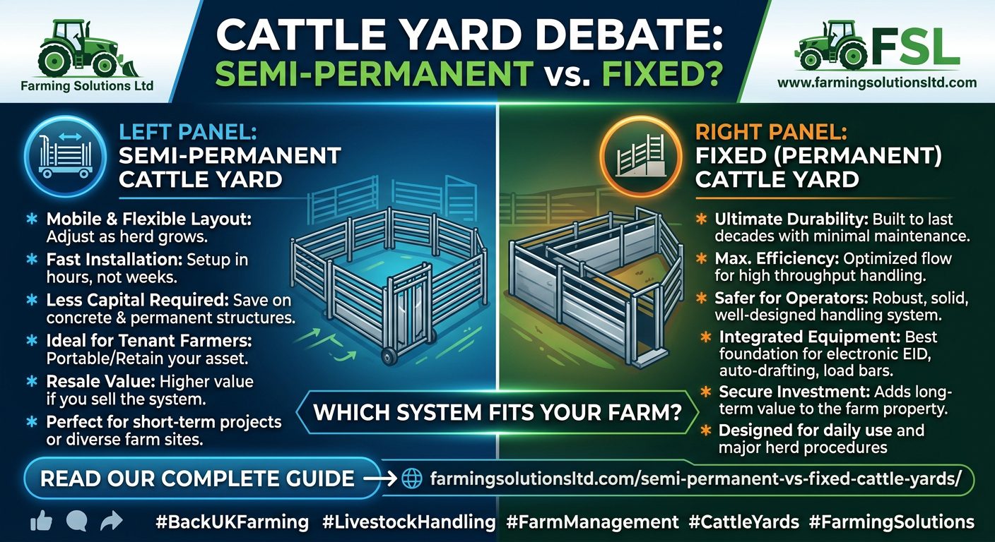 Semi-Permanent vs. Fixed Steel Cattle Yards