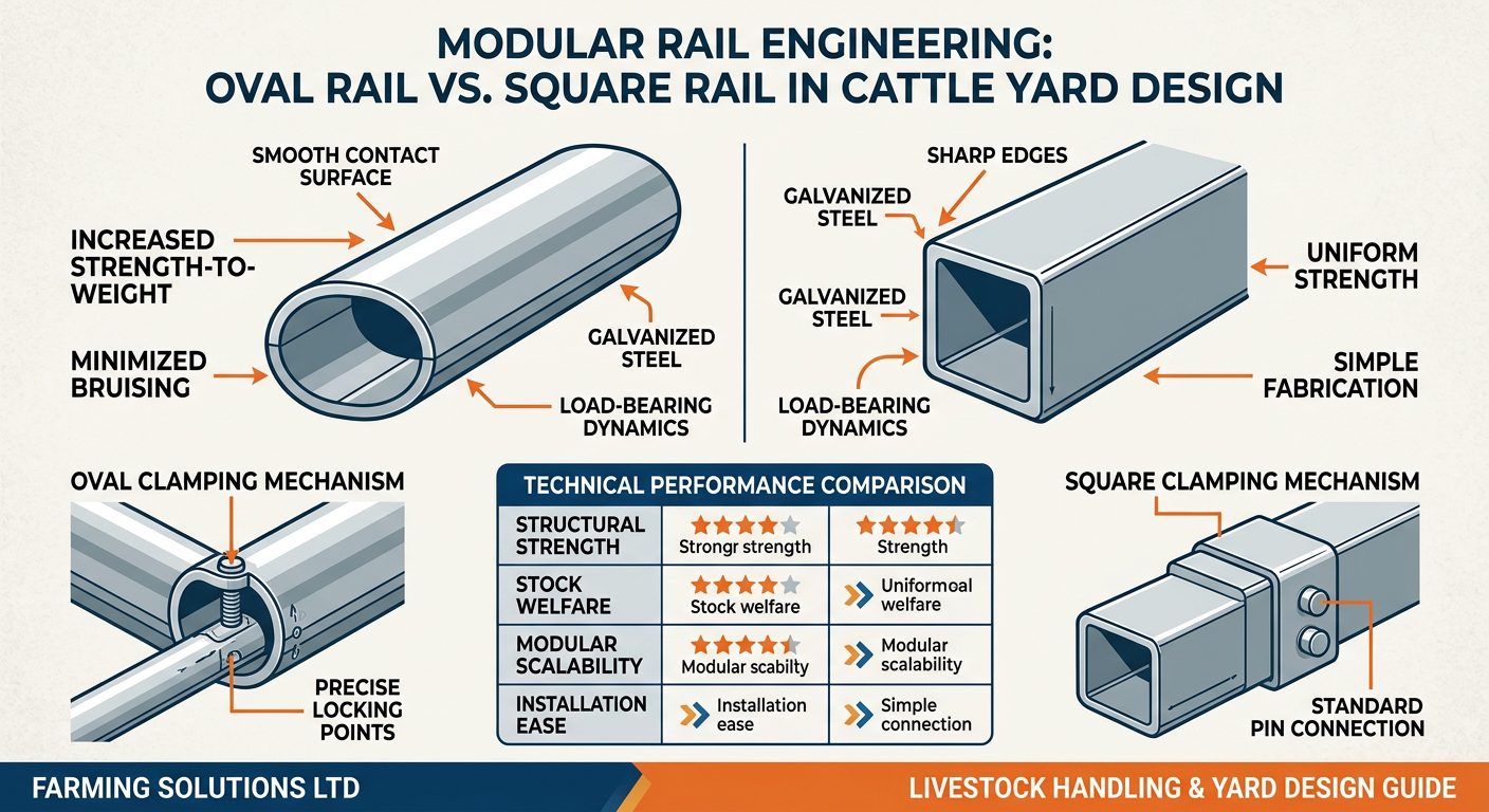 modular rail engineering oval vs square rail
