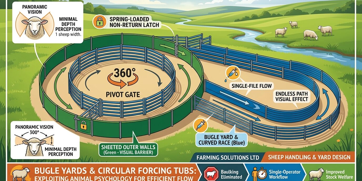 Bugle Yards & Circular Forcing Tub Design for Sheep Bugle Yards & Circular Forcing Tub Design for Sheep