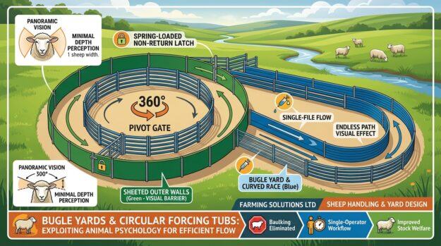 Bugle Yards & Circular Forcing Tub Design for Sheep Bugle Yards & Circular Forcing Tub Design for Sheep